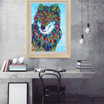 Multicolor Wolf-DIY Diamond Painting