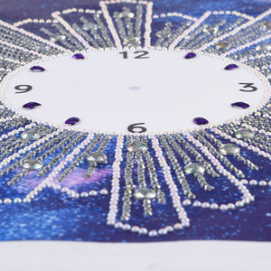Blue Sparkle Wall Clock-DIY Diamond Painting