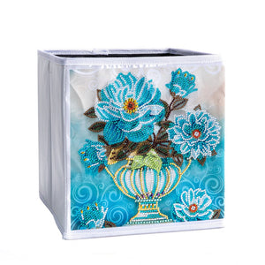 Folding Storage Box - Blue Flower-DIY Diamond Painting