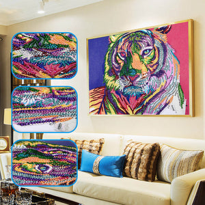 Colorful Fierce Tiger-DIY Diamond Painting