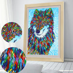 Multicolor Wolf-DIY Diamond Painting