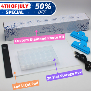 Ultimate Pack: Custom Diamond Photo +Led Light Pad +Storage Box