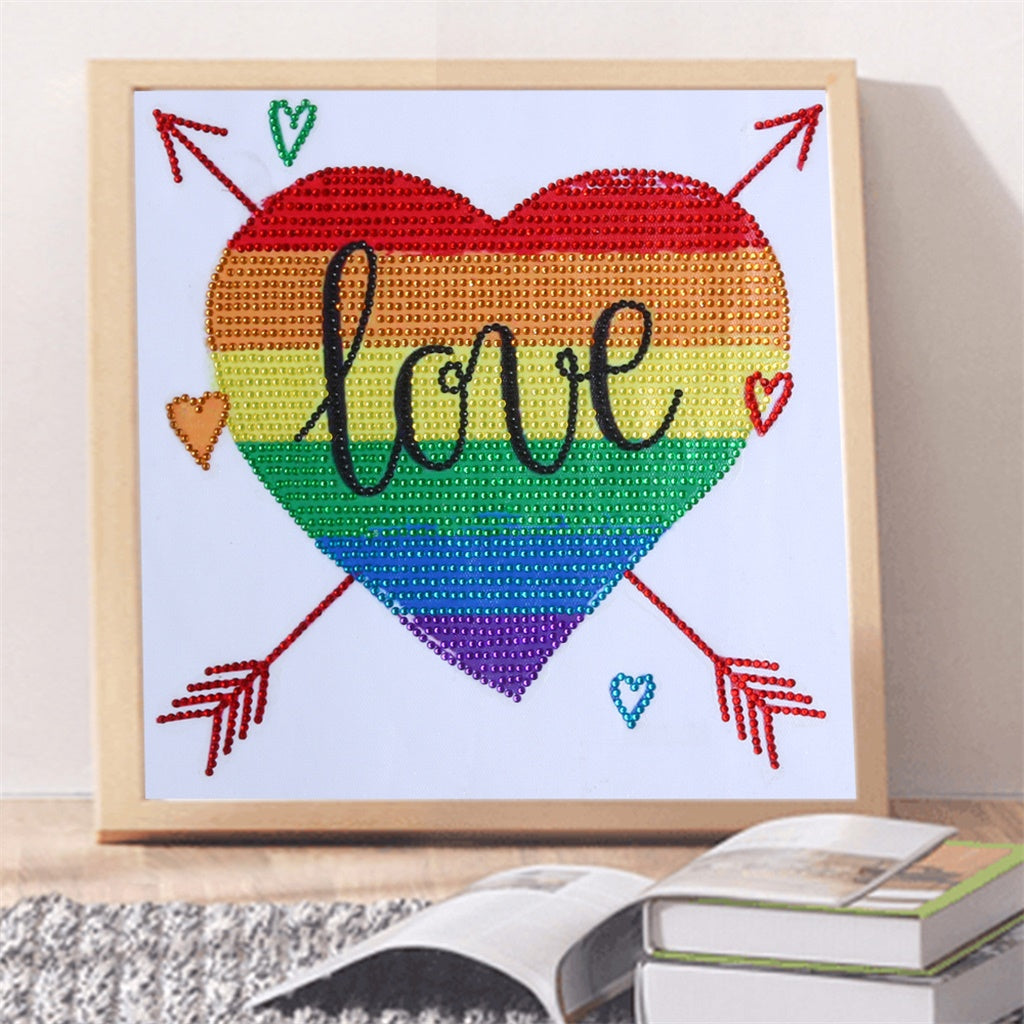 Love Rainbow Heart-DIY Diamond Painting