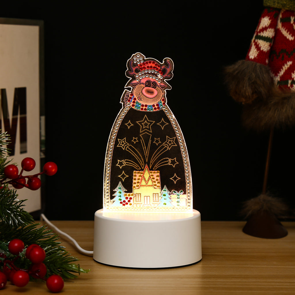 Christmas Diamond Painting LED Night Light-DIY Diamond Painting