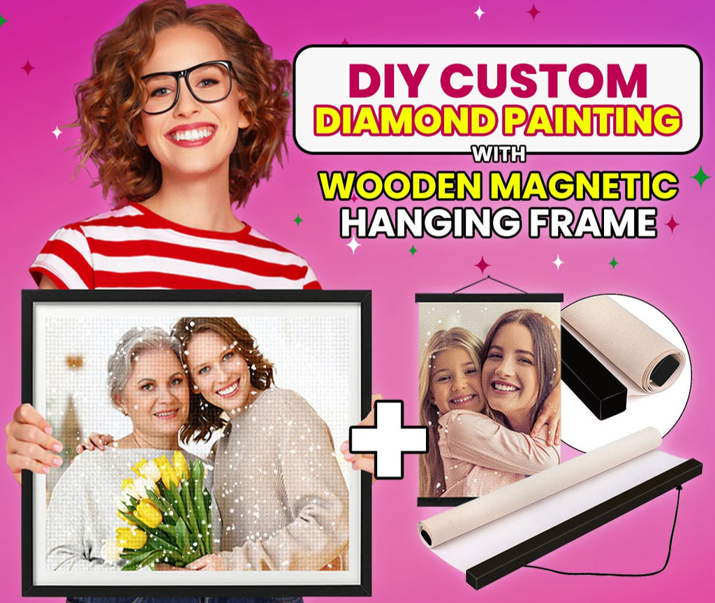 Custom DIY Diamond Photo with a Wooden Frame-DIY Diamond Painting