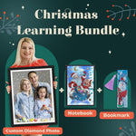 Christmas Learning Bundle: Custom Diamond Photo +Notebook + Bookmark-DIY Diamond Painting