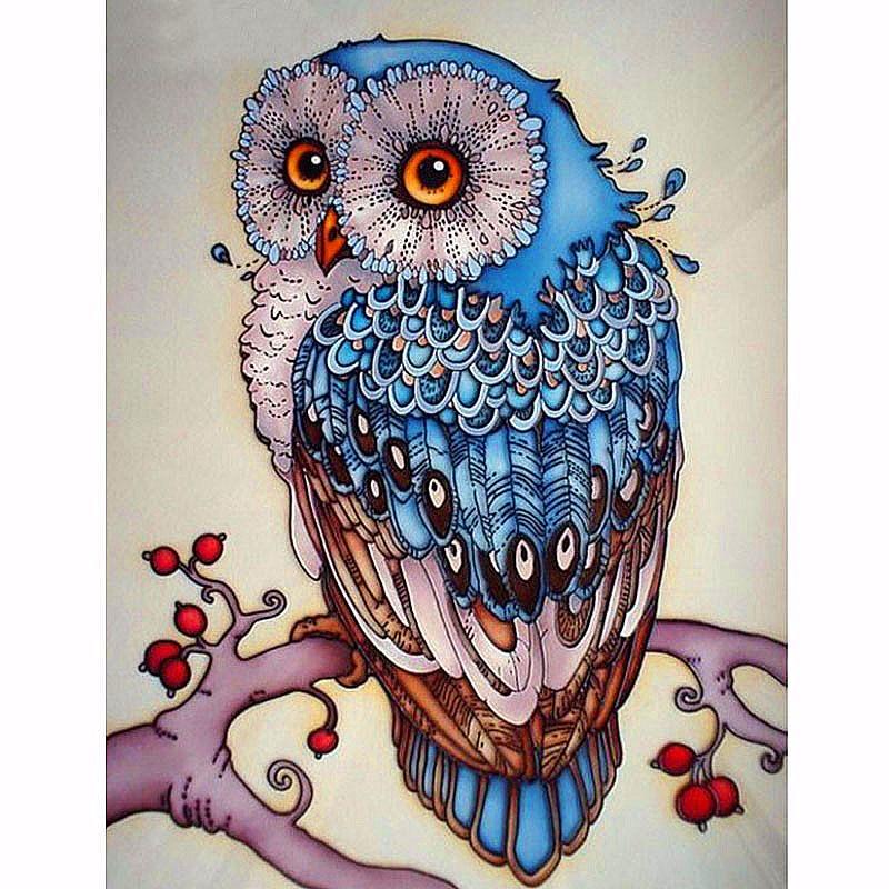 Colorful Owl-5D DIY Diamond Painting , Diamond Painting kit