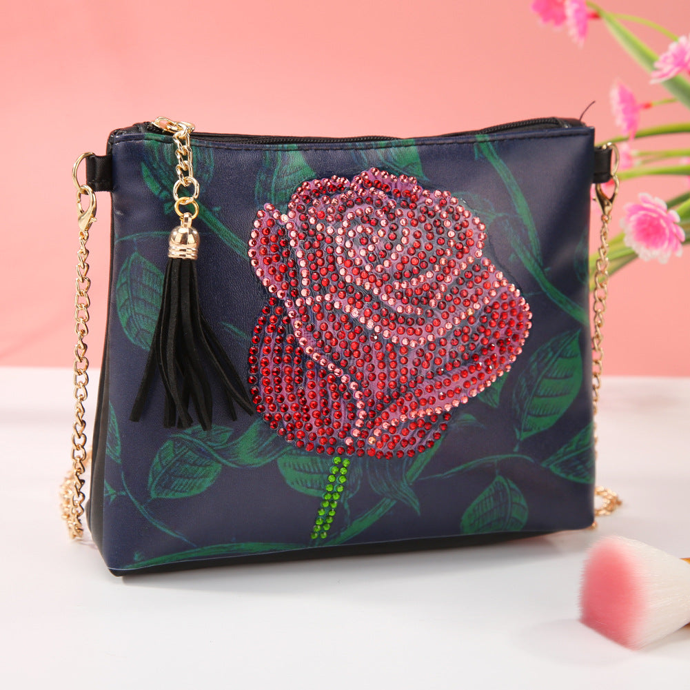 Romantic Red Rose DIY Diamond Painting Handbag-DIY Diamond Painting