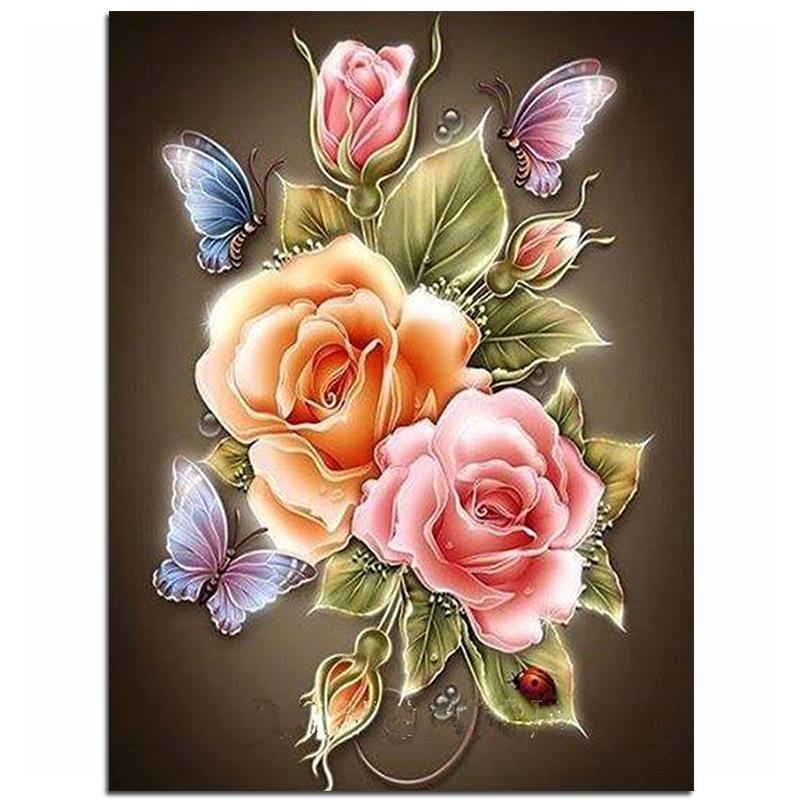 Butterfly & Rose Resin-5D DIY Diamond Painting , Diamond Painting kit