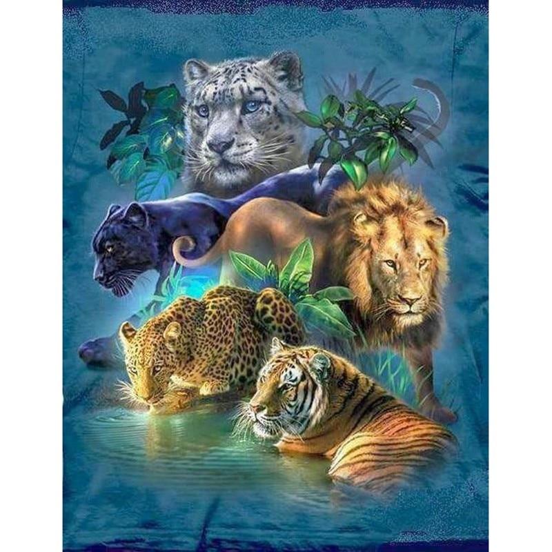 Cats of the Jungle-5D DIY Diamond Painting , Diamond Painting kit